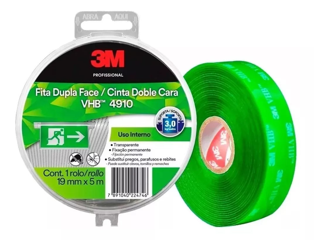 Cinta Doble Contacto 3M VHB 4910 Transparente 19 mm x 5 m