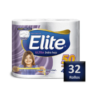 Papel Higiénico Elite Ultra Doble Hoja 32 Rollos de 50 m