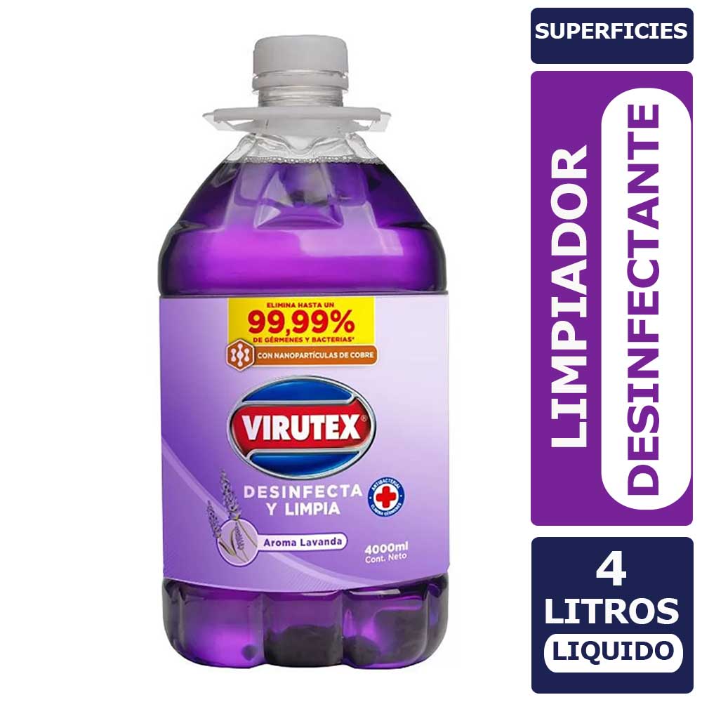 Limpiador Desinfectante Virutex Lavanda 4 Litros