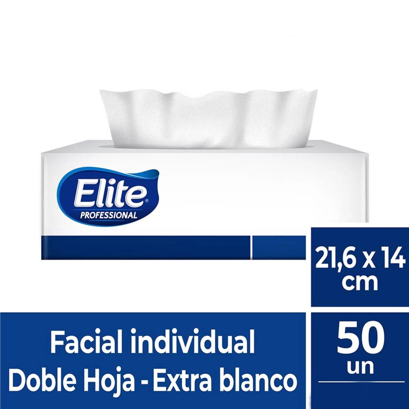 Pañuelo Facial Elite Professional Excellence Doble Hoja 50 Unidades