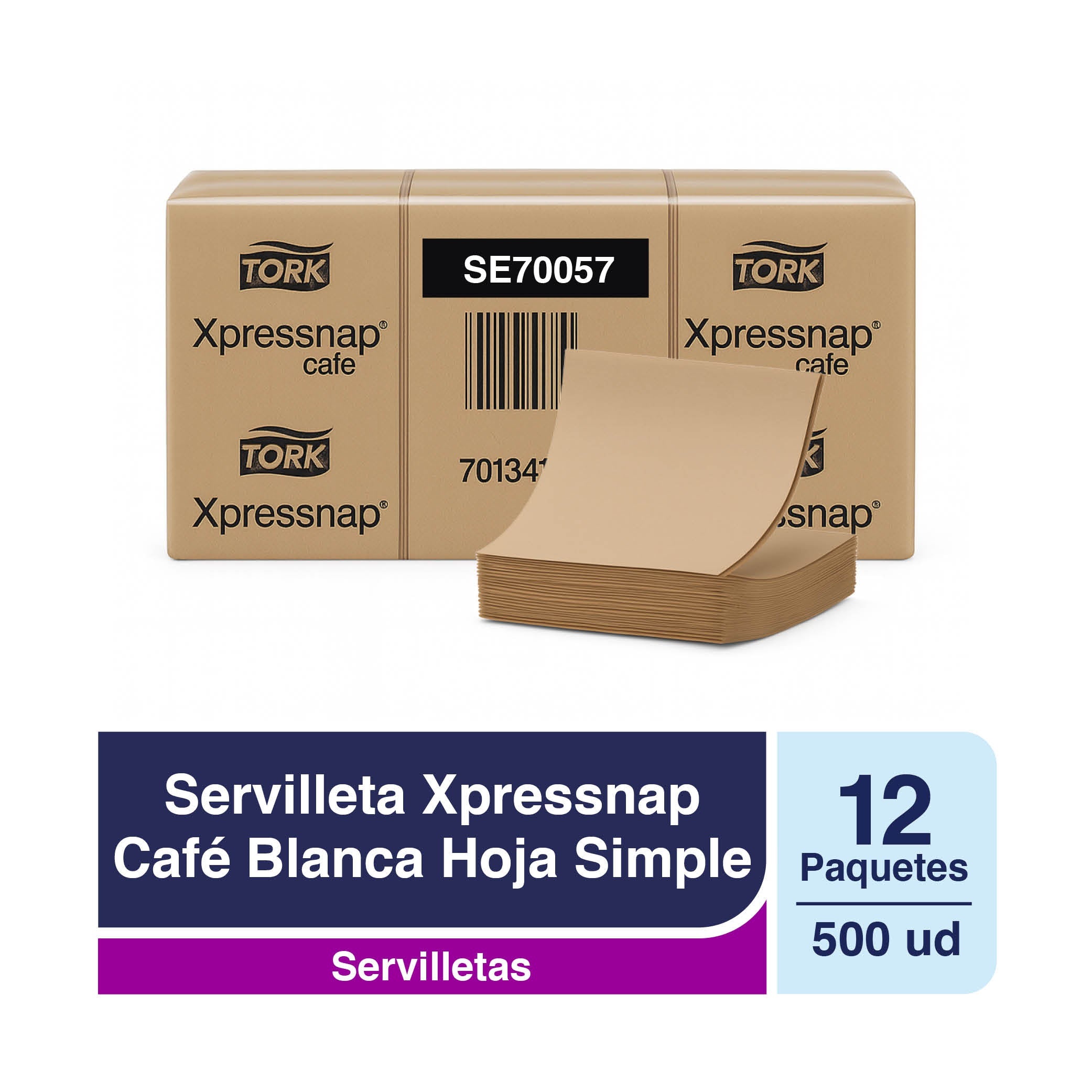 Servilleta Tork Xpressnap Café 12 Paquetes de 500 Hojas