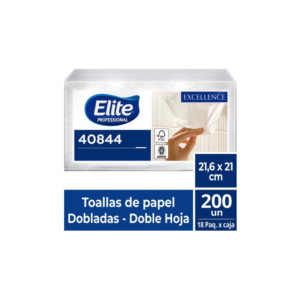 Toalla de Papel Interfoliada Elite Doble Hoja 18 Paquetes de 200