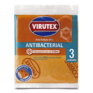 Paño Multiuso Virutex Cobre Antibacterial 3 Unidades