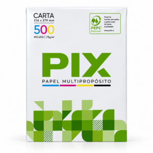 Resma Carta PIX 500 Hojas 75 g/m² vista superior